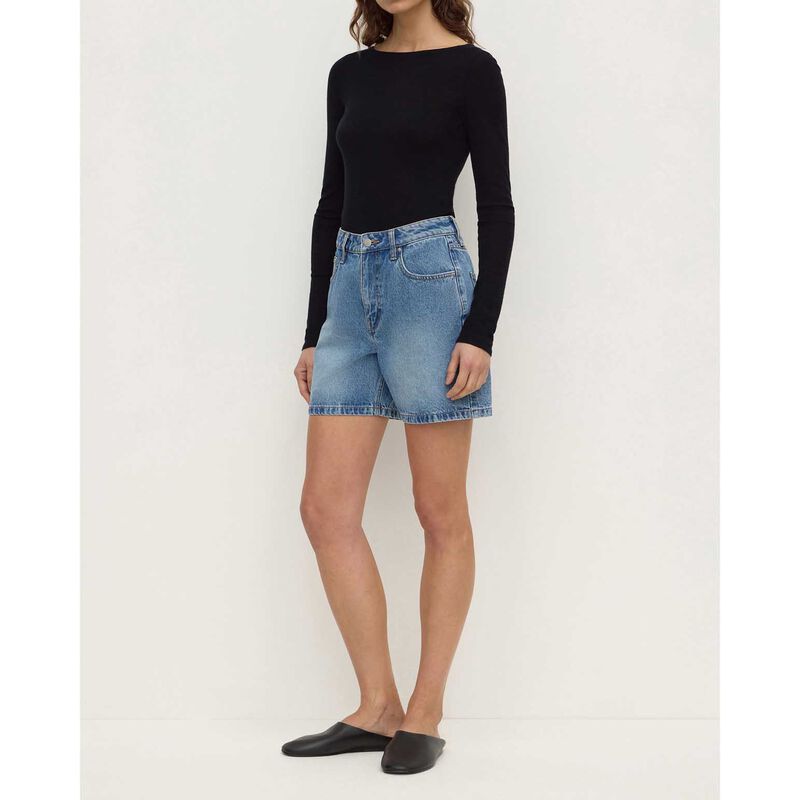 Assembly Label Mid Rise Vintage Denim Short Classic Blue image number 3